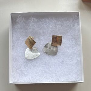 Gold and Silver Geometric Earrings